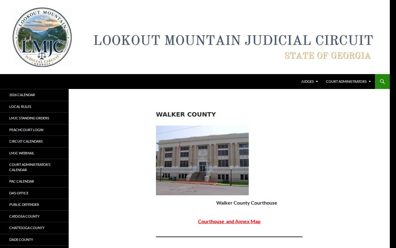 Walker County case search links on the judicial circuit page