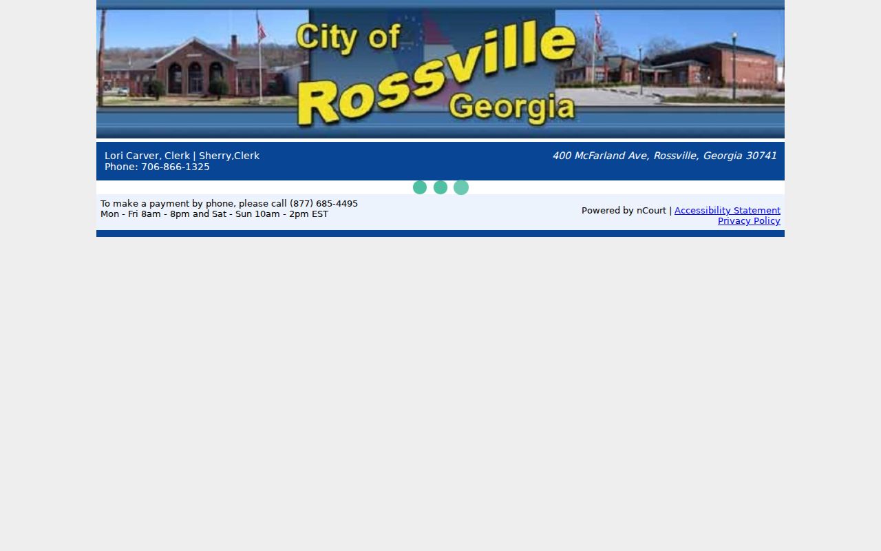 Rossville-linked nCourt payment landing page