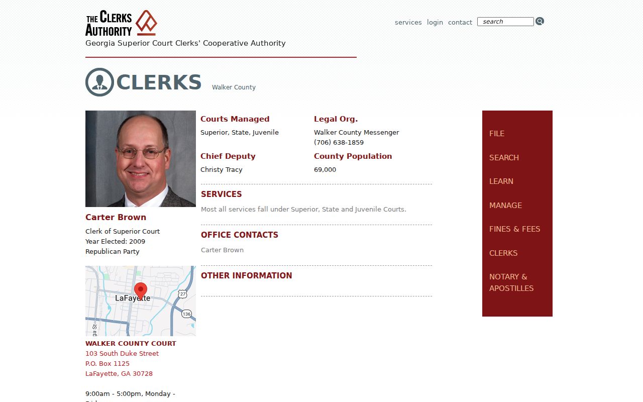 Walker County court records clerk profile